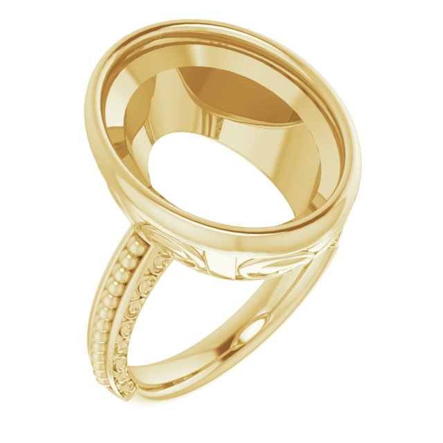 Beaded Bezel-Set Solitaire Ring