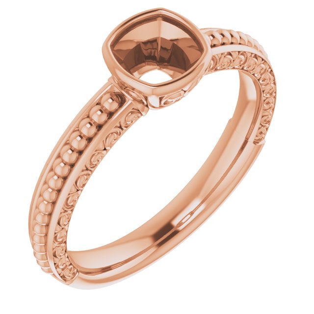 Beaded Bezel-Set Solitaire Ring