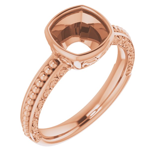 Beaded Bezel-Set Solitaire Ring