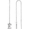 14K White Single Initial E Chain Earring Ref. 17158013