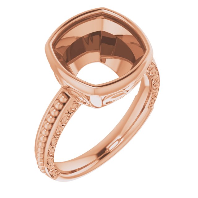 Beaded Bezel-Set Solitaire Ring