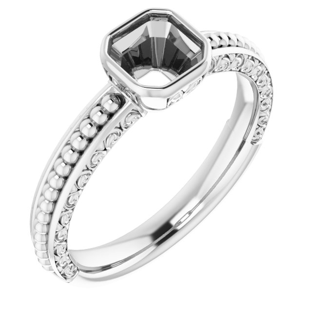 Beaded Bezel-Set Solitaire Ring