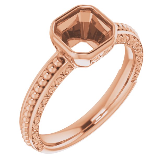 Beaded Bezel-Set Solitaire Ring