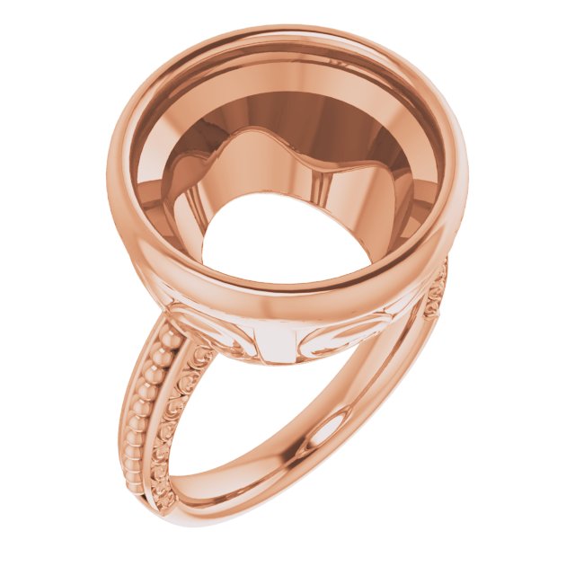 Beaded Bezel-Set Solitaire Ring