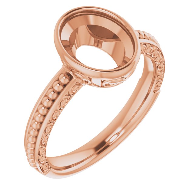 Beaded Bezel-Set Solitaire Ring