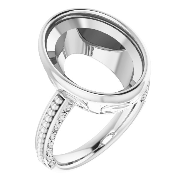 Beaded Bezel-Set Solitaire Ring