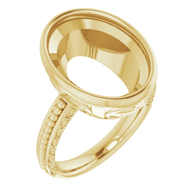 Beaded Bezel-Set Solitaire Ring