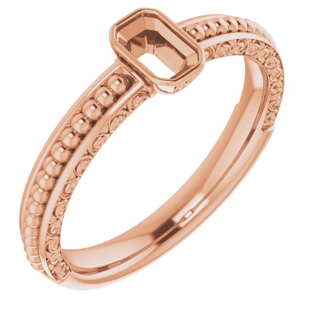 Beaded Bezel-Set Solitaire Ring