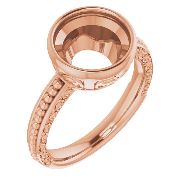 Beaded Bezel-Set Solitaire Ring