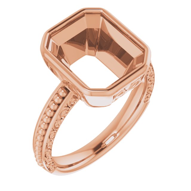 Beaded Bezel-Set Solitaire Ring