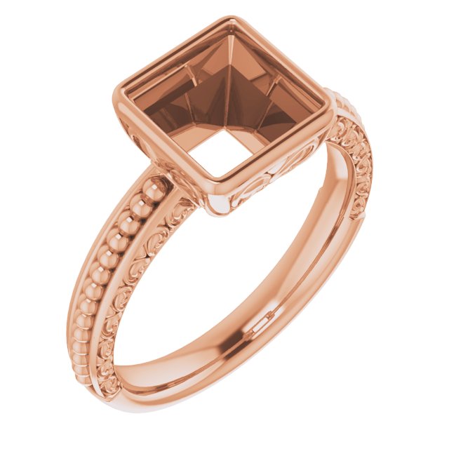 Beaded Bezel-Set Solitaire Ring
