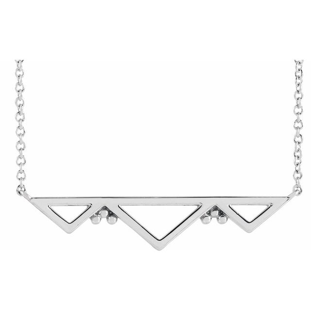 Sterling Silver Geometric Bar 18 Necklace