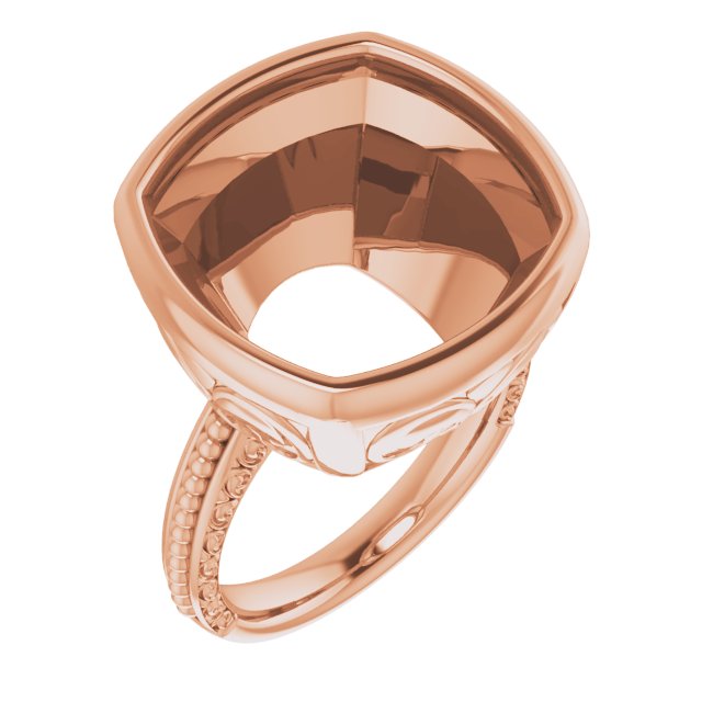 Beaded Bezel-Set Solitaire Ring