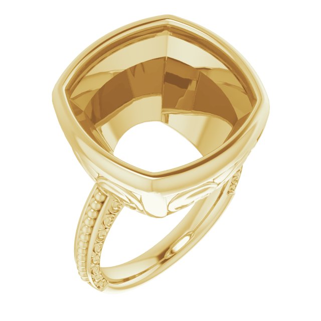 Beaded Bezel-Set Solitaire Ring
