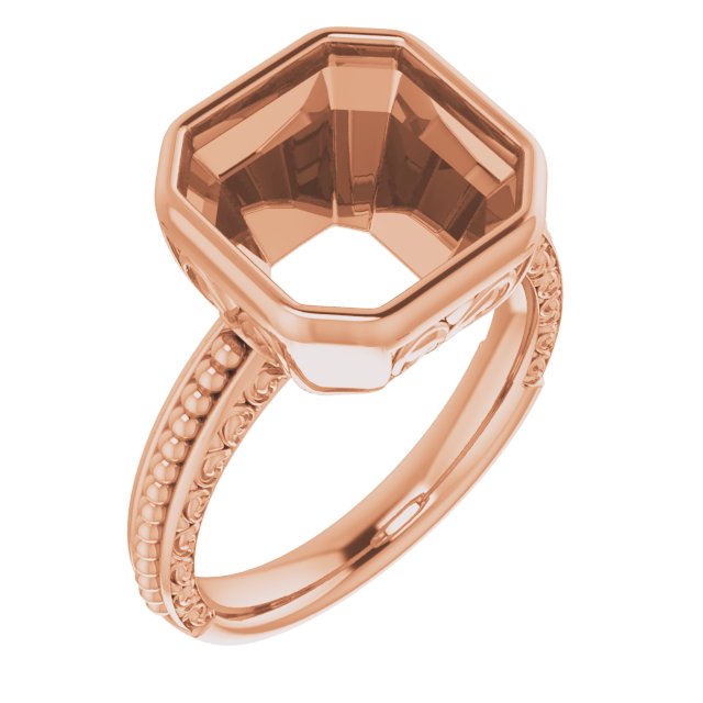 Beaded Bezel-Set Solitaire Ring