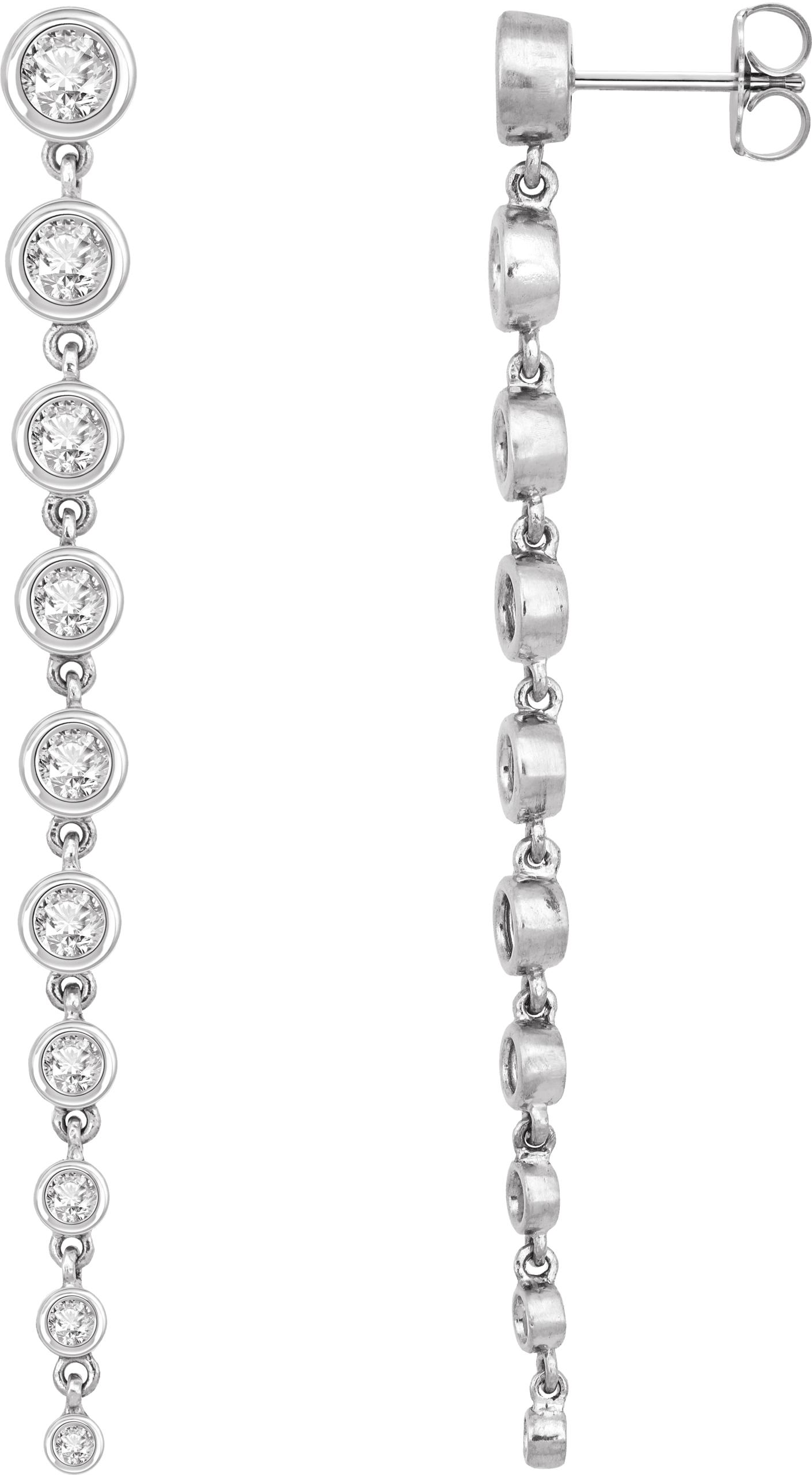 graduated lab grown diamond earrings