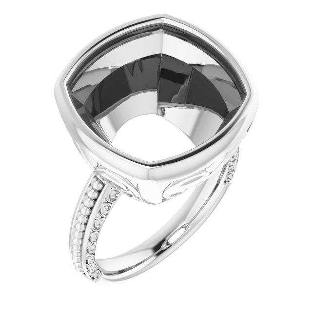 Beaded Bezel-Set Solitaire Ring