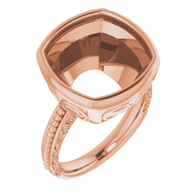 Beaded Bezel-Set Solitaire Ring