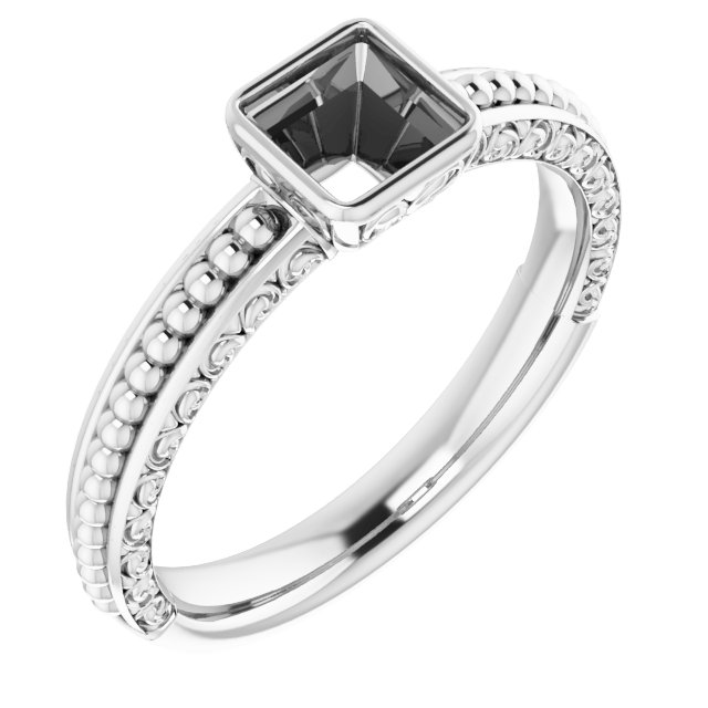 Beaded Bezel-Set Solitaire Ring