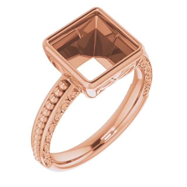 Beaded Bezel-Set Solitaire Ring