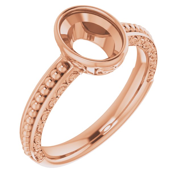 Beaded Bezel-Set Solitaire Ring