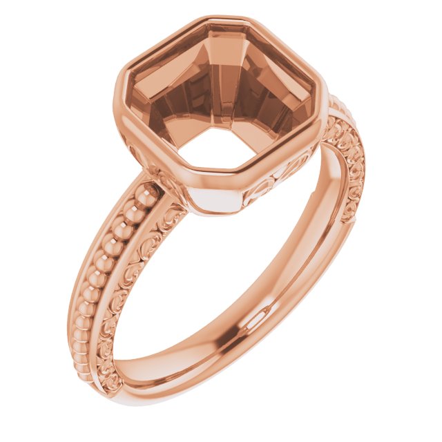Beaded Bezel-Set Solitaire Ring