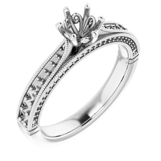 Accented Vintage-Inspired Engagement Ring