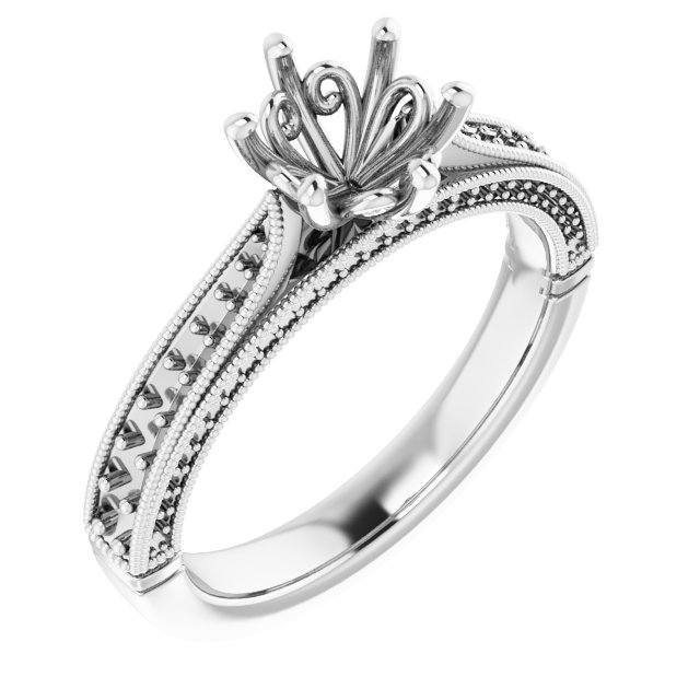 Accented Vintage-Inspired Engagement Ring