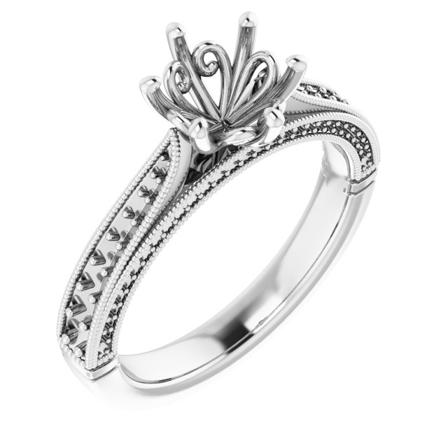 Accented Vintage-Inspired Engagement Ring