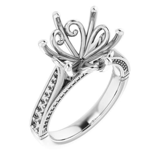 Accented Vintage-Inspired Engagement Ring