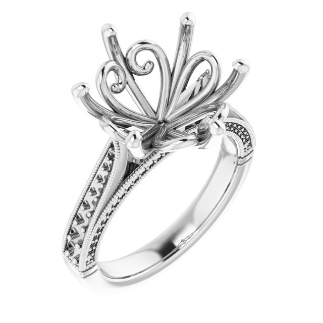 Accented Vintage-Inspired Engagement Ring