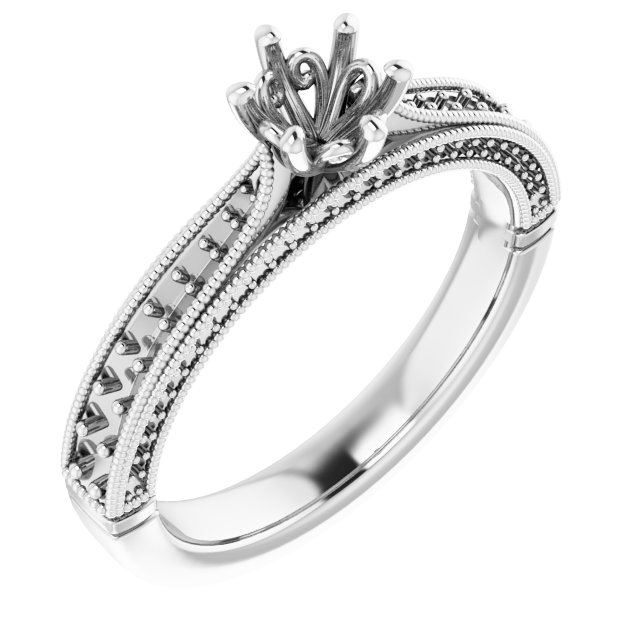 Accented Vintage-Inspired Engagement Ring