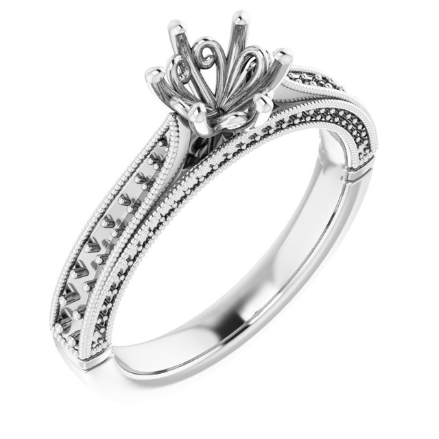 Accented Vintage-Inspired Engagement Ring