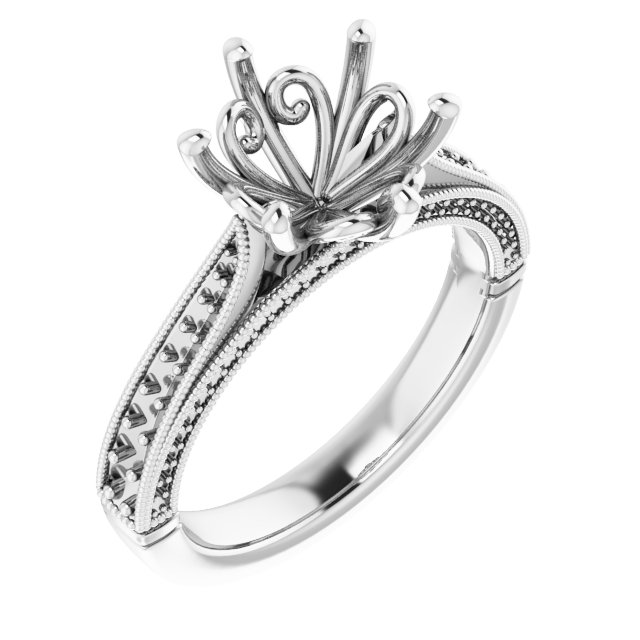 Accented Vintage-Inspired Engagement Ring