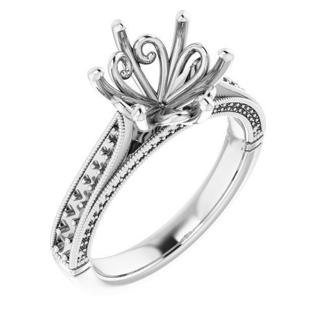 Accented Vintage-Inspired Engagement Ring