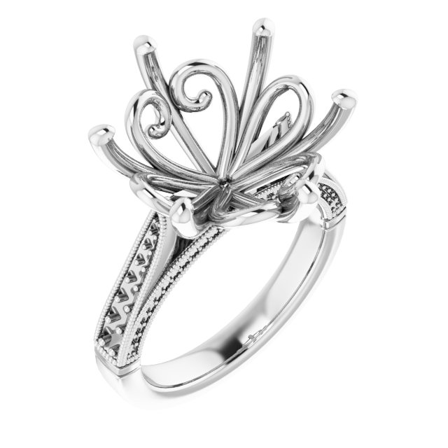 Accented Vintage-Inspired Engagement Ring