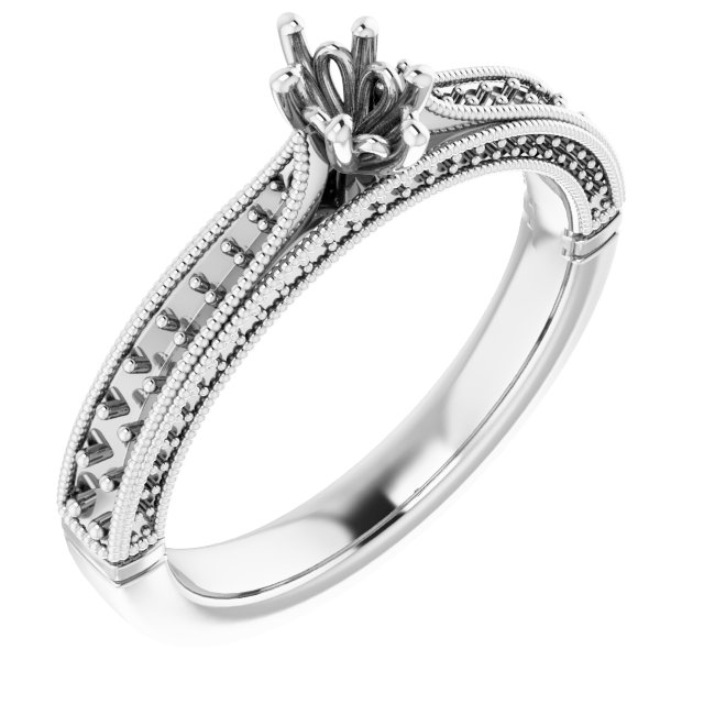 Accented Vintage-Inspired Engagement Ring