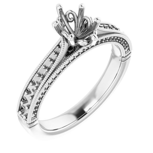 Accented Vintage-Inspired Engagement Ring