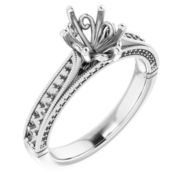 Accented Vintage-Inspired Engagement Ring
