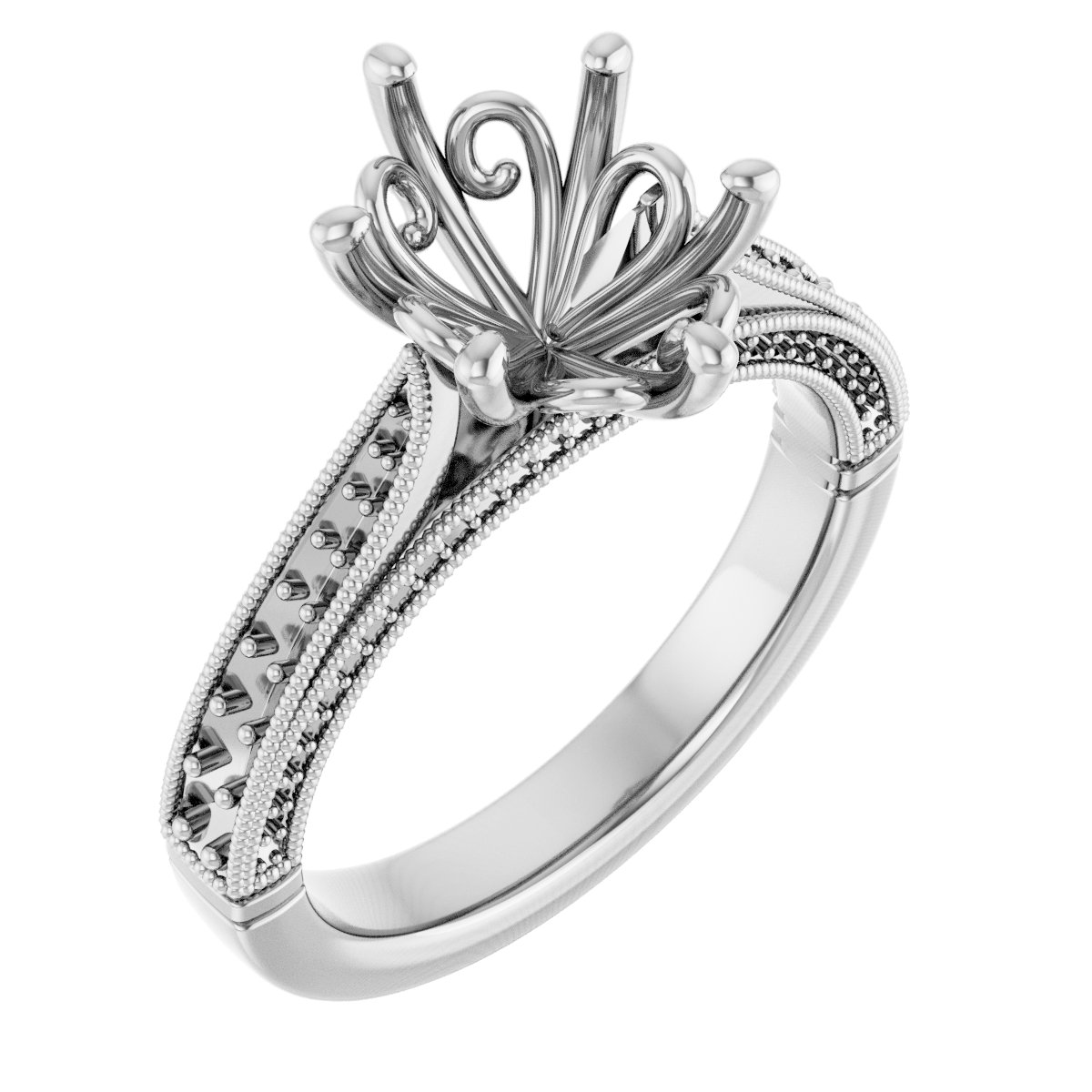 Accented Vintage-Inspired Engagement Ring