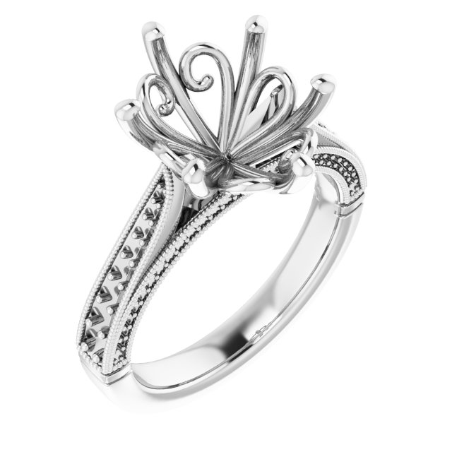 Accented Vintage-Inspired Engagement Ring