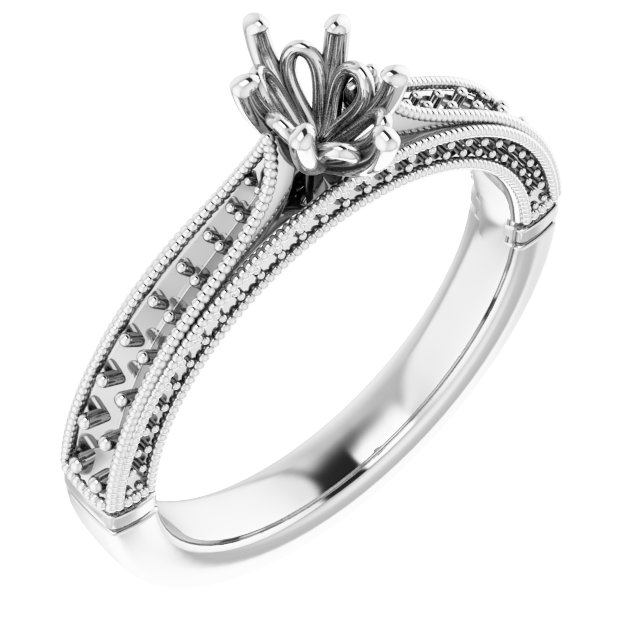 Accented Vintage-Inspired Engagement Ring