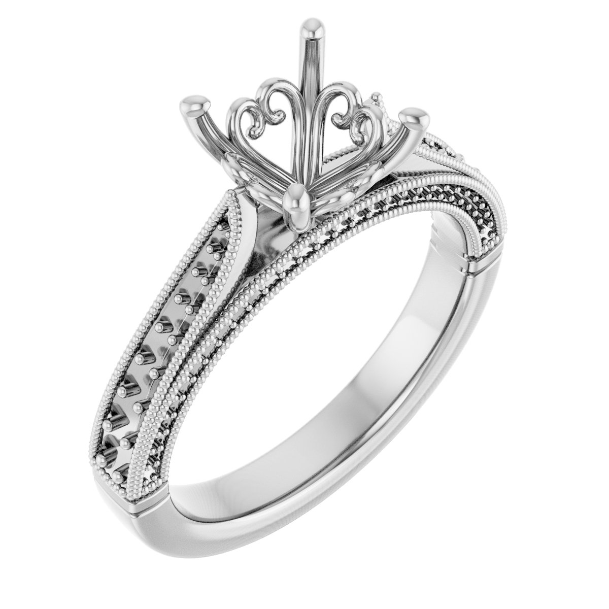 Accented Vintage-Inspired Engagement Ring