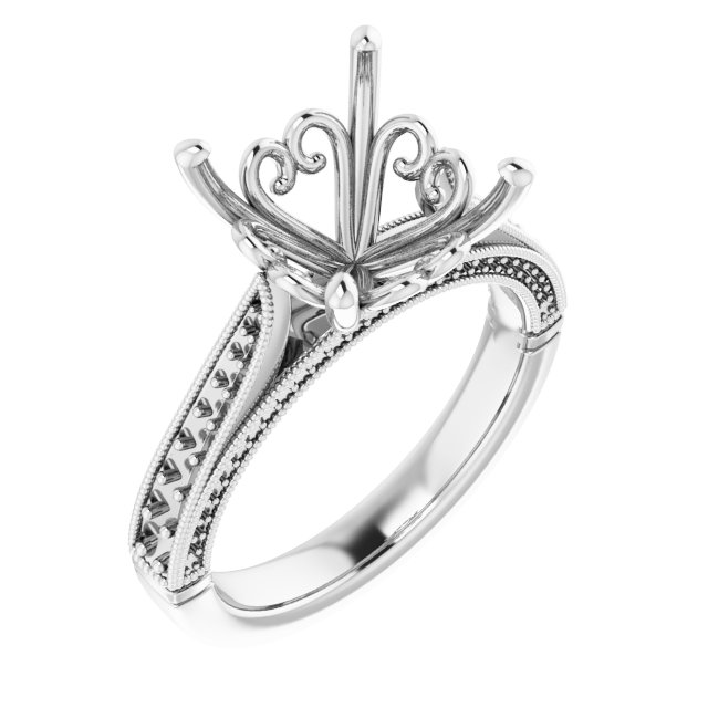 Accented Vintage-Inspired Engagement Ring