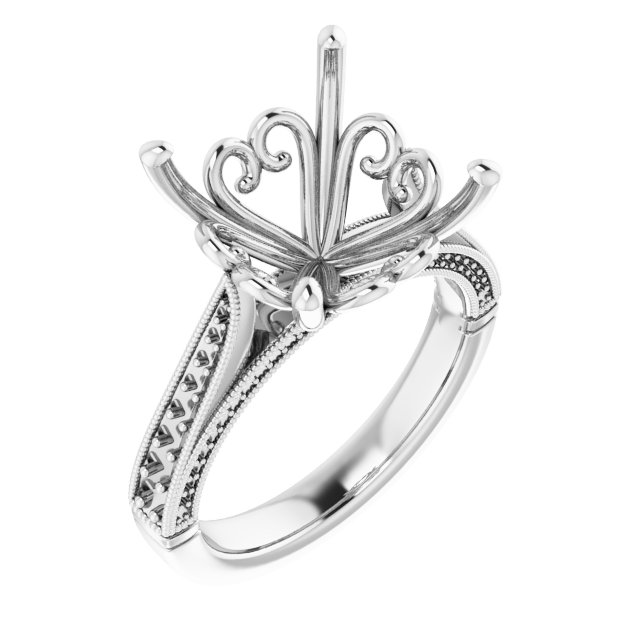 Accented Vintage-Inspired Engagement Ring