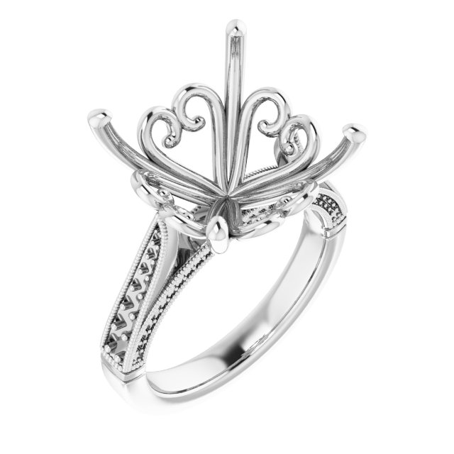 Accented Vintage-Inspired Engagement Ring