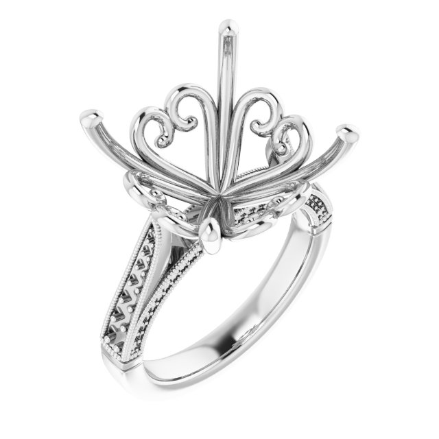 Accented Vintage-Inspired Engagement Ring