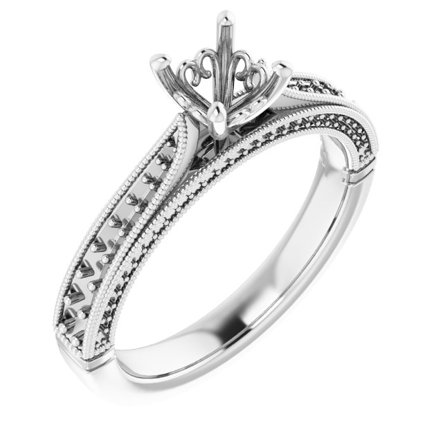 Accented Vintage-Inspired Engagement Ring