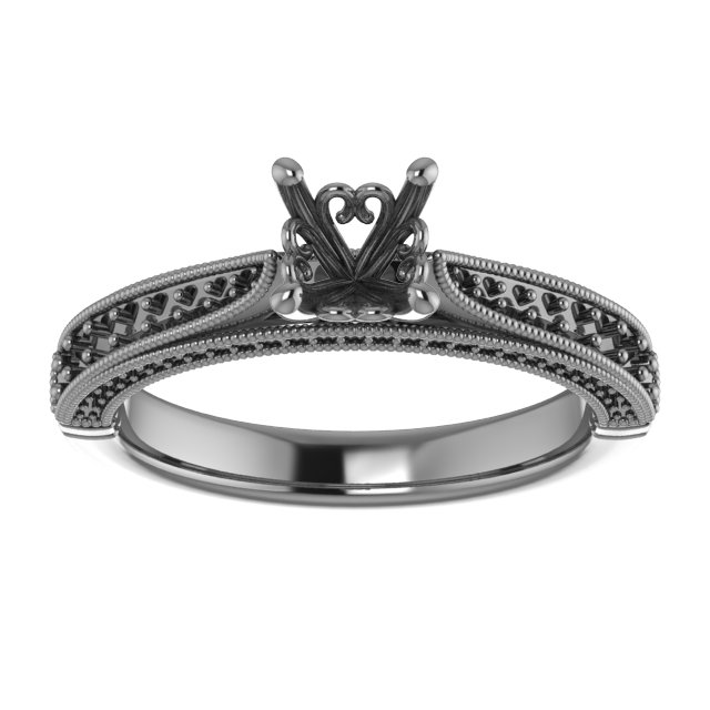 12x8 mm Pear Engagement Ring Mounting view 3