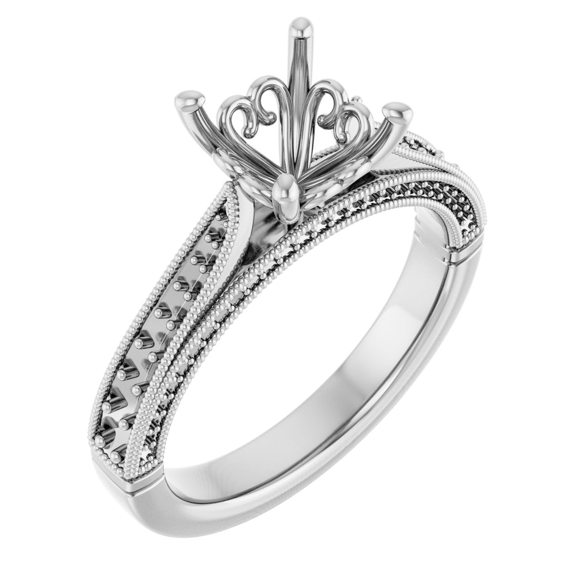 Accented Vintage-Inspired Engagement Ring